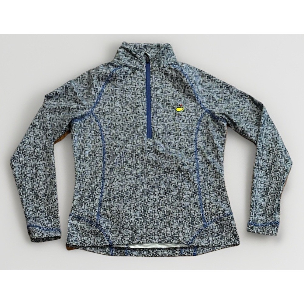 Magnolia Lane Masters Tech Full Zip Jacket Womens Small Navy Geometric Golf Rare